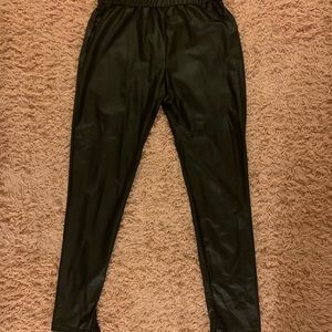 Croc Embossed Faux Leather Leggings